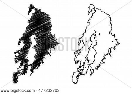 Lake Kivu (africa, Democratic Republic Of The Congo And Rwanda, African Great Lakes) Map Vector Illu