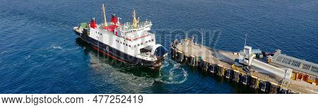 Arran, Scotland, Uk, April 3rd 2023, Caledonian Macbrayne Ferry Sailing Following Repair Works