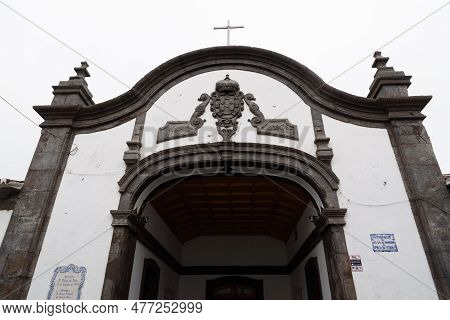 Praia Da Vitoria, Portugal - July 2, 2022: Santa Casa Da Misericordia In Praia Da Vitoria. Terceira 