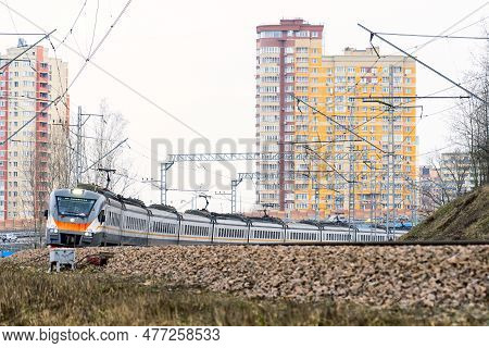 Moscow, March 20 2023, Moscow Surface Metro And High-speed Diameters, Modern Surface Metro In Moscow