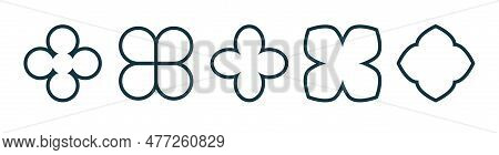 Quatrefoil Symbol Set. Quatrefoil Geometric Shape. Vector