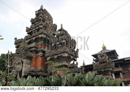 Jakarta, Indonesia-23 April 2023 : Front View Of Bentar Temple
