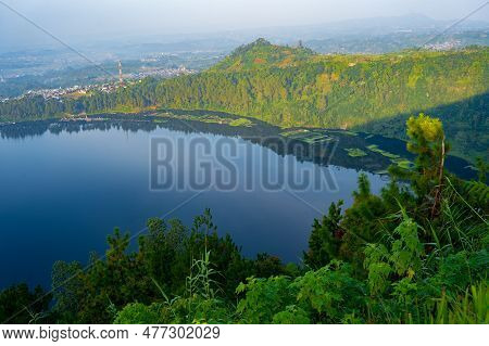 Telaga Menjer Or Lake Menjer In Wonosobo, Central Java, Indonesia