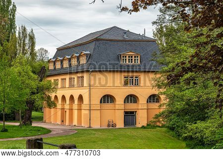 The Reithaus, Riding House In The Park Along The Ilm River In Weimar, Thuringia, Germany. A Former P