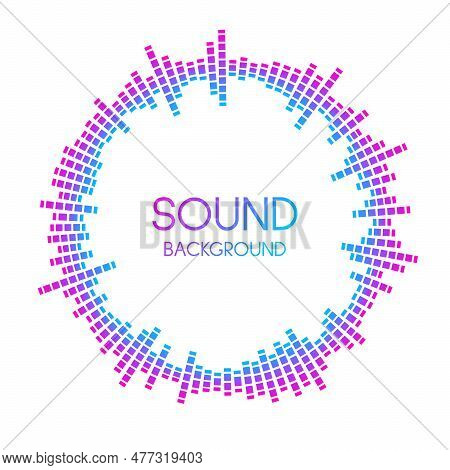 Radial Sound Wave Visualisation. Music Player Equalizer Concept. Circle Audio Signal Design Element.
