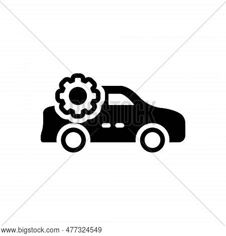 Black Solid Icon For Modification Change Transformation Motor-car Transport Vehicle Motorcar Remodel