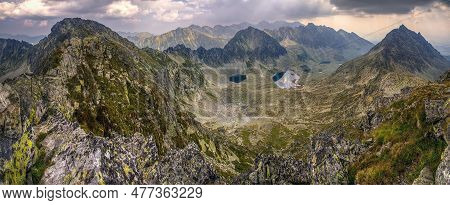 Panorama With Summer Mountain Landscape. View On High Tatra Mountains In Slovakia.