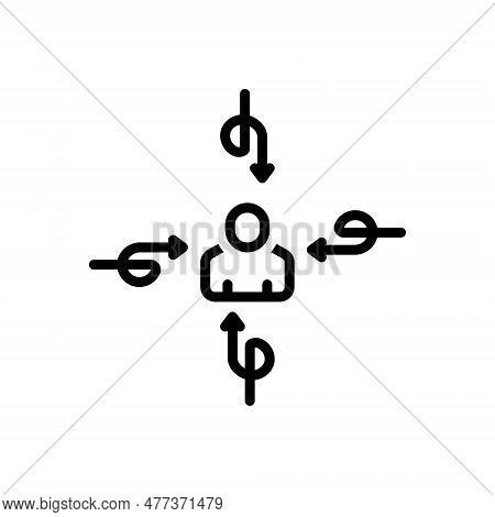 Black Line Icon For Indirect Unobserved Indiscernible Unperformed Circuitous Unobserved Unmarked Per