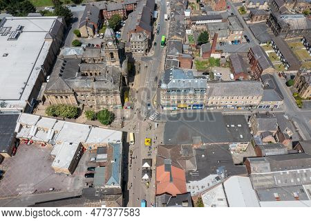 Aerial Photo Of The Village Of Morley In Leeds, West Yorkshire In The Uk, Showing An Aerial Drone Vi