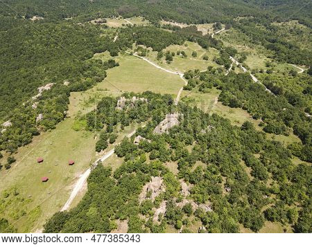 Aerial View Of Ancient Thracian Sanctuary Skumsale, Bulgaria