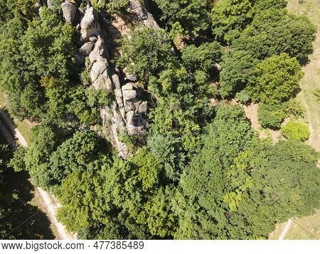 Aerial View Of Ancient Thracian Sanctuary Skumsale, Bulgaria