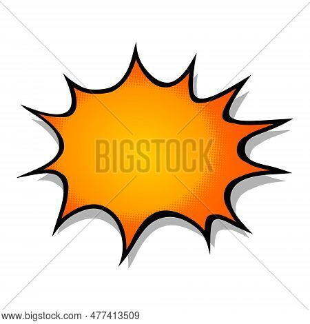 Comics Speech Bubble For Text Pop Art Design. White Empty Dialog Cloud For Text Message Halftone Sha