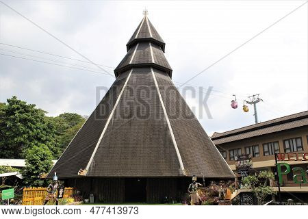 Jakarta, Indonesia-23 April 2023 : Monument Taman Mini Indonesia Indah Anjungan Papua