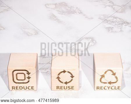 Reduce, Reuse, and Recycle resources consumption concept symbols