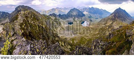 Panorama With Summer Mountain Landscape. View On High Tatra Mountains In Slovakia.