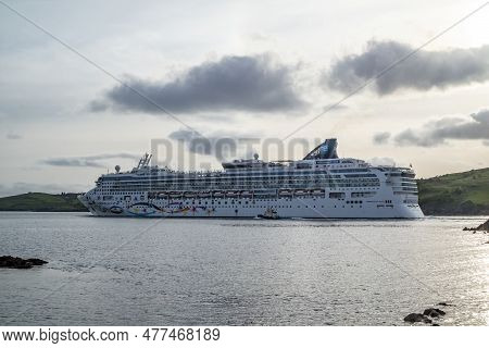 Killybegs, Ireland - May 16 2023: The Norwegian Star Leaving After Visiting Killybegs