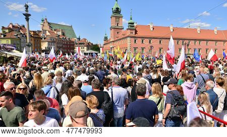 Warsaw, Poland. 4 June 2023. Hundreds Of Thousands March In  Anti-government Protest To Show Support
