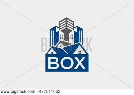 Box Real Estate Logo Design Template Element Suistable For Business Residental Vector