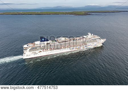 Killybegs, Ireland - May 16 2023: The Norwegian Star Leaving After Visiting Killybegs