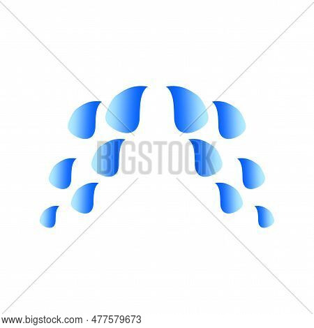 Blue Cry Tears Icon. Cartoon Drops From Eyes Design. Blue Falling Water. Vector Illustration. Stock 