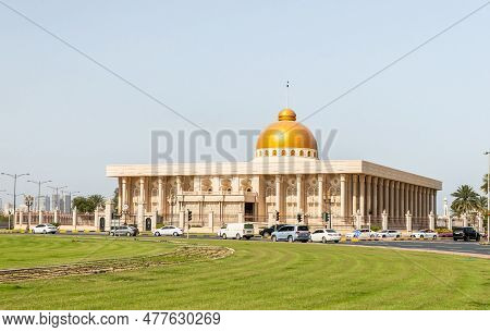 Sharjah, United Arab Emirates, March 17, 2023 : The Sharjah Rulers Office On The Cultural Square In 
