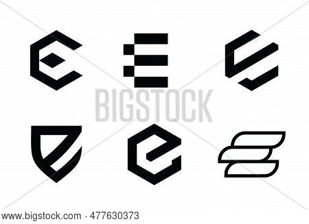 Black Letter E Logo Or E Text Logo And E Word Logo Design.