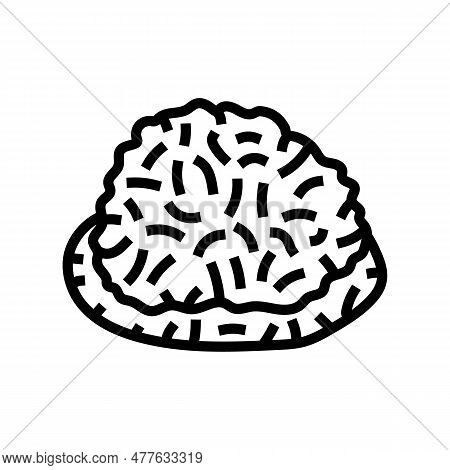 Coconut Macaroons Sweet Food Line Icon Vector. Coconut Macaroons Sweet Food Sign. Isolated Contour S