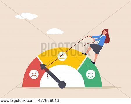 Quality Control Or Improvement Concept. Performance Rating Or Customer Feedback, Credit Score Or Sat