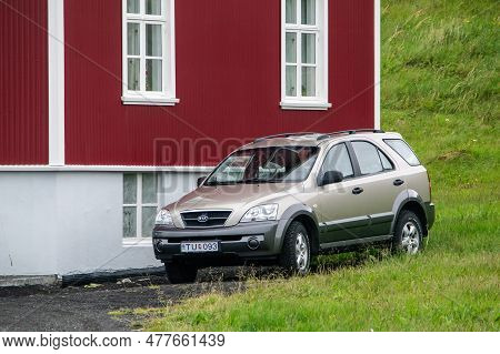 Stykkisholmur, Iceland - July 9, 2014: Kia Sorrento Bl Suv Car In Stykkisholmur City On The North-we