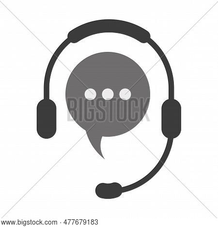 Support Service Icon, Hotline Customer Advice, Call Center Help. Vector Illustration. Stock Picture.