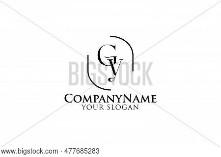 Initial Letter Gy Monogram Luxury With Frame Oval Vintage Logo Design Stock Vector