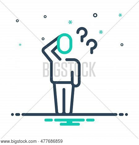 Mix Icon For Forgot Delude Bewilder Dismiss-from-mind Disremember Pensive Thinking Doubt Undecided Q