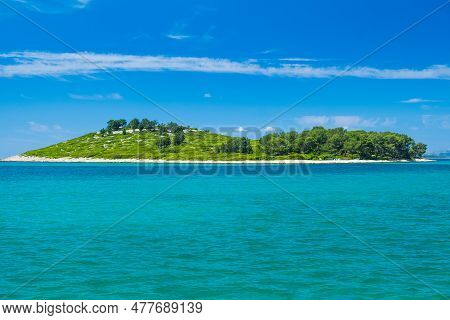 Beautiful Islands On Adriatic Sea In Croatia, Near Town Of Pakostane