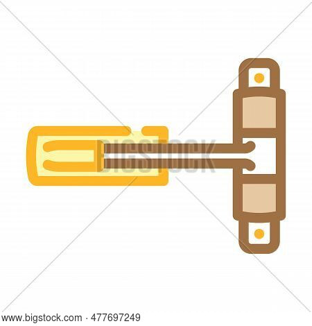 Door Closer Hardware Furniture Fitting Color Icon Vector. Door Closer Hardware Furniture Fitting Sig