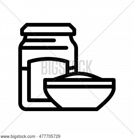Cranberry Sauce Autumn Season Line Icon Vector. Cranberry Sauce Autumn Season Sign. Isolated Contour