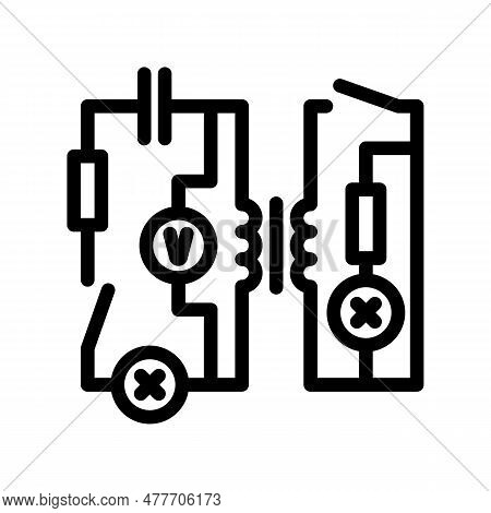 Electric Circuit Electrical Engineer Line Icon Vector. Electric Circuit Electrical Engineer Sign. Is