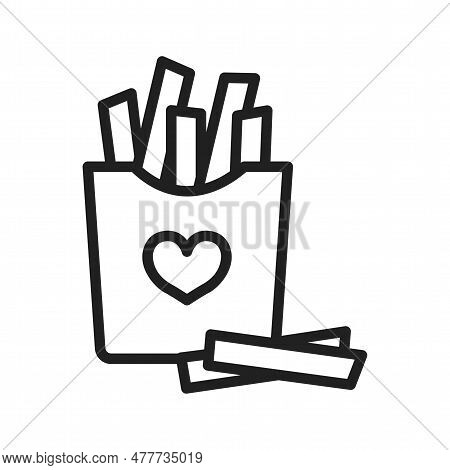 French Fries Icon Image. Suitable For Mobile Application.