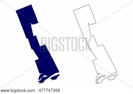 Lennox And Addington County (canada, Ontario Province, North America) Map Vector Illustration, Scrib