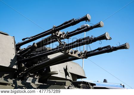 Heavy Machine Gun On A Military Vehicle, Modern Military Equipment