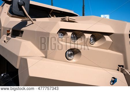 Modern Armored Vehicle Close-up, Modern Military Equipment, Heavy Combat Vehicle