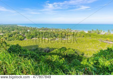 The Beautiful Nature Landscape Of Trancoso, District Of Porto Seguro - Ba. View To Nativos Beach, Ba