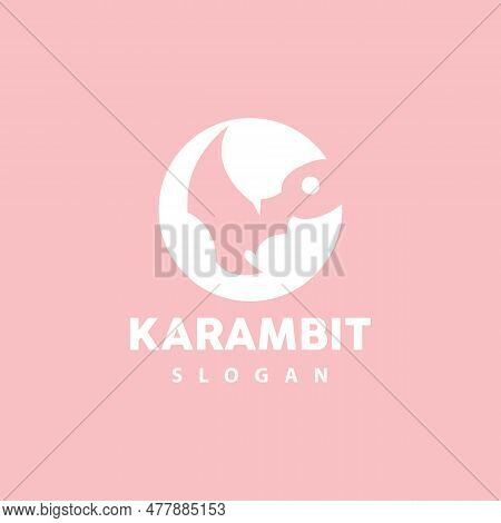 Kerambit Logo, Indonesia Fighting Weapon Vector, Ninja Fighting Tool Simple Design, Template Illustr