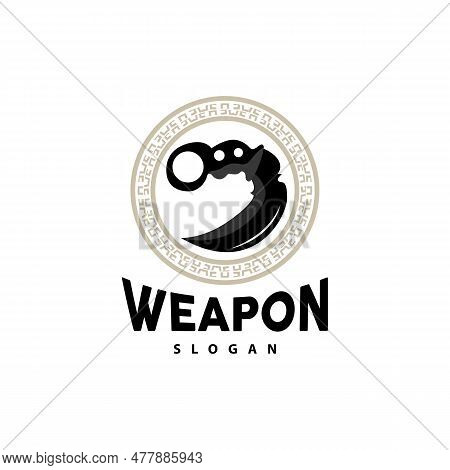 Kerambit Logo, Indonesia Fighting Weapon Vector, Ninja Fighting Tool Simple Design, Template Illustr