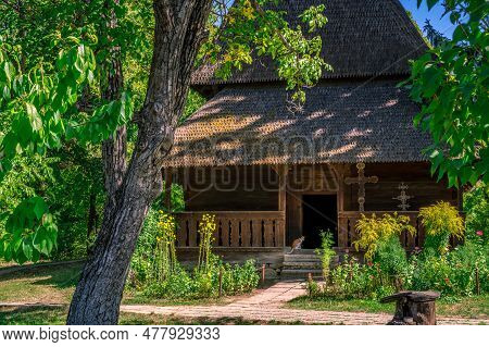 The Dragomiresti Wooden Church In Village Museum In The Dimitrie Gusti National Village Museum In He
