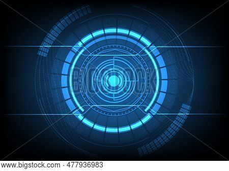 Abstract Technology Background With Blue Hi-tech Communication Concept, Stock Vector