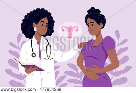 Uterine Fibroids Symptoms, Diagnostic And Treatment. July Is Fibroid Awareness Month. . A Black Fami