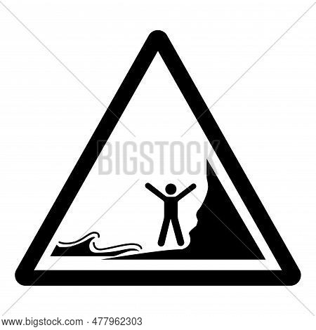 Warning Watch Out Don't Be Stranded By Incoming Tides Symbol Sign, Vector Illustration, Isolate On W