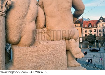 Dresden, Germany, March 16 2023 Sculptures In Dresden , Statue