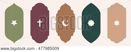 Shape Islamic Door And Window Silhouette Arabic Arch With Symbols . Collection Of Patterns In Orient