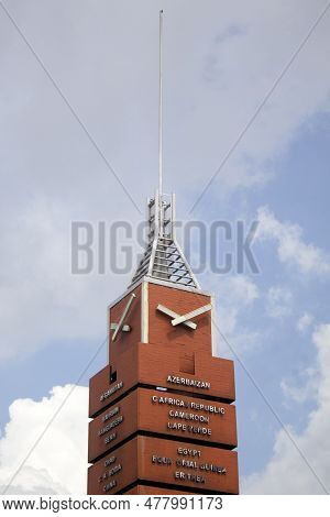 The Clock Tower At The Intersection Of Five Bandung City